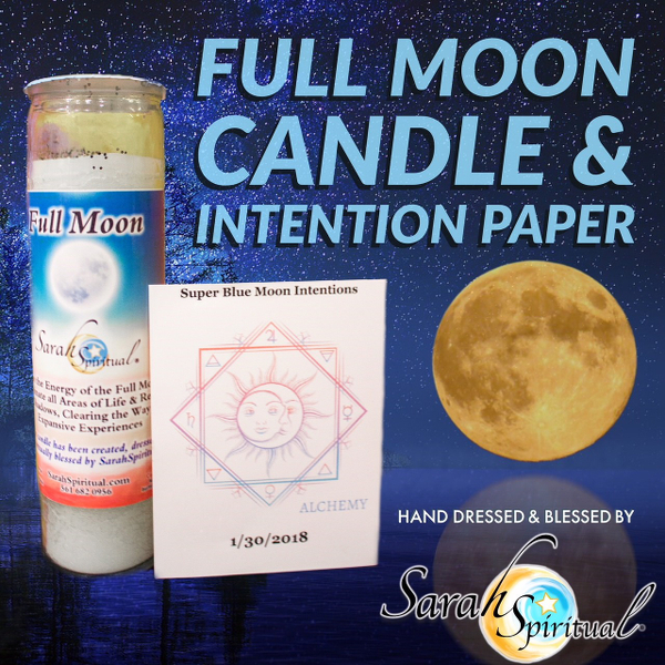 Full Moon Candle and Intention Paper