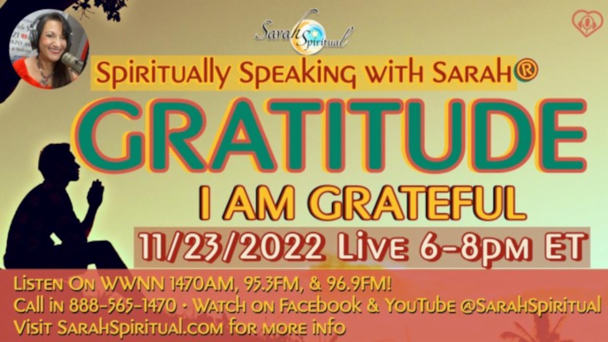 Spiritually Speaking With Sarah Gratitude Master Image